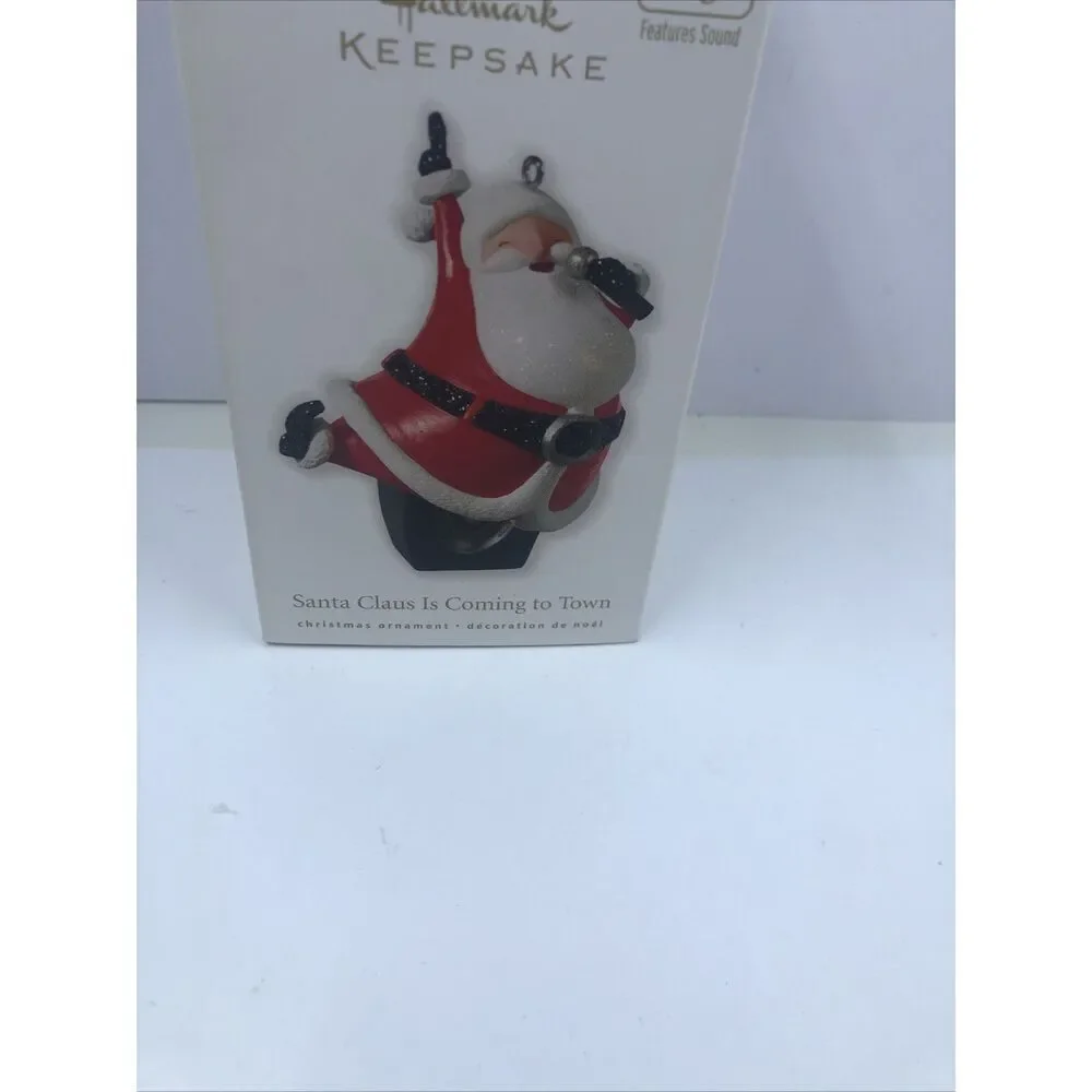 Hallmark Ornament MAGIC with Sound - SANTA CLAUS IS COMING TO TOWN 2010.